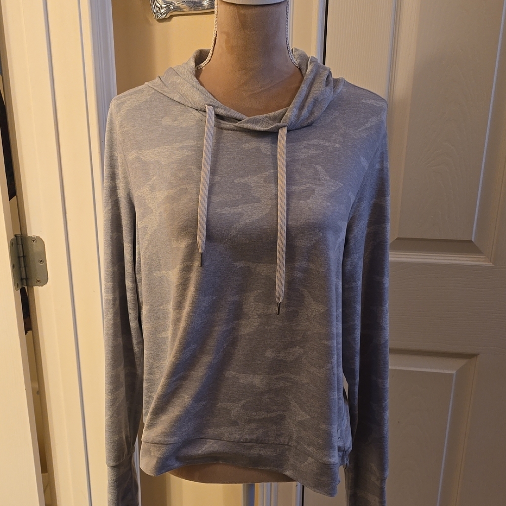 Vuori Light Gray Camo Hooded Pullover